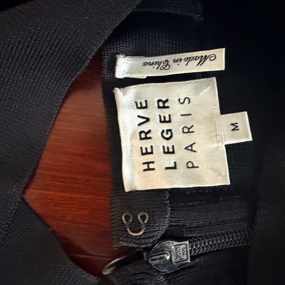 Herve Leger Black Fringe Dress with White Heels - Picture 6 of 6